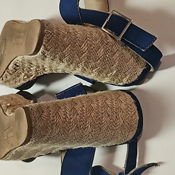 Montego Bay Club Blue Wedge Sandal Size 11 - Picture 4 of 7